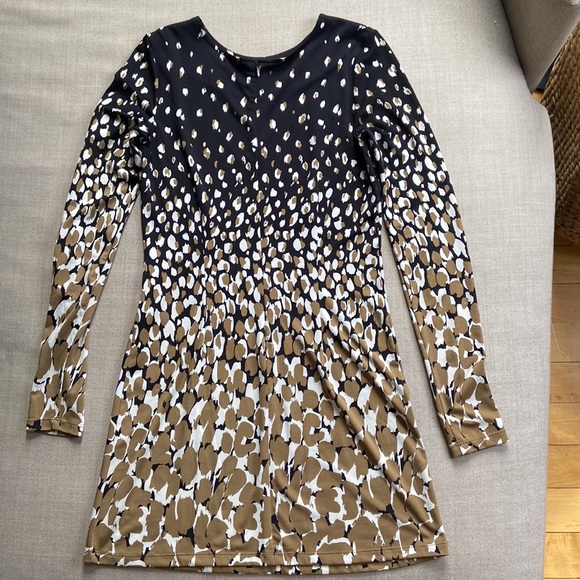 Long Sleeve Mini Leopard Print Dress - Picture 3 of 5